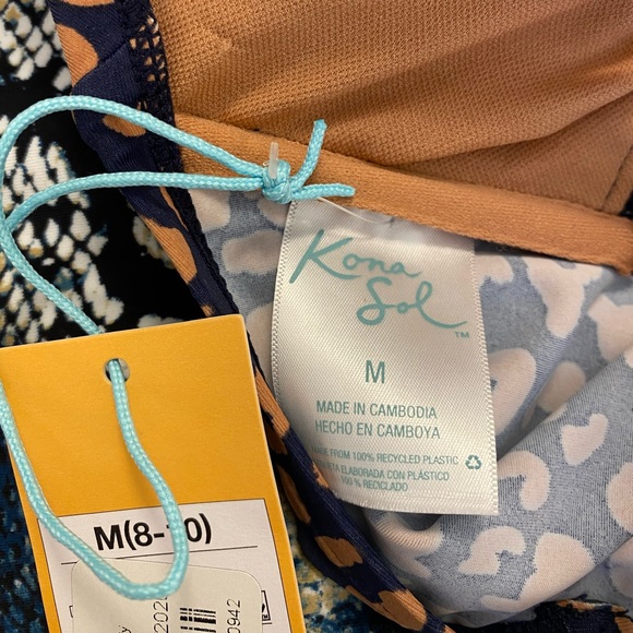 NWT Kona Sol Women's Shirred Tankini Top - Picture 2 of 7